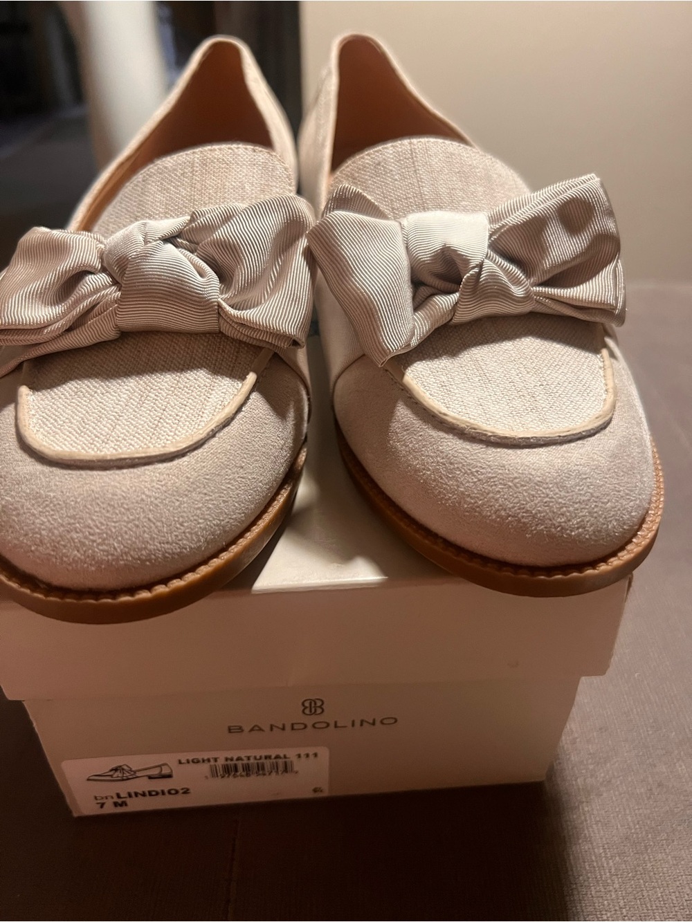 Bandolino Light Natural Bow-Tie Loafers